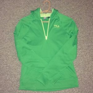 Lime Green FILA SPORT Workout Quarterzip